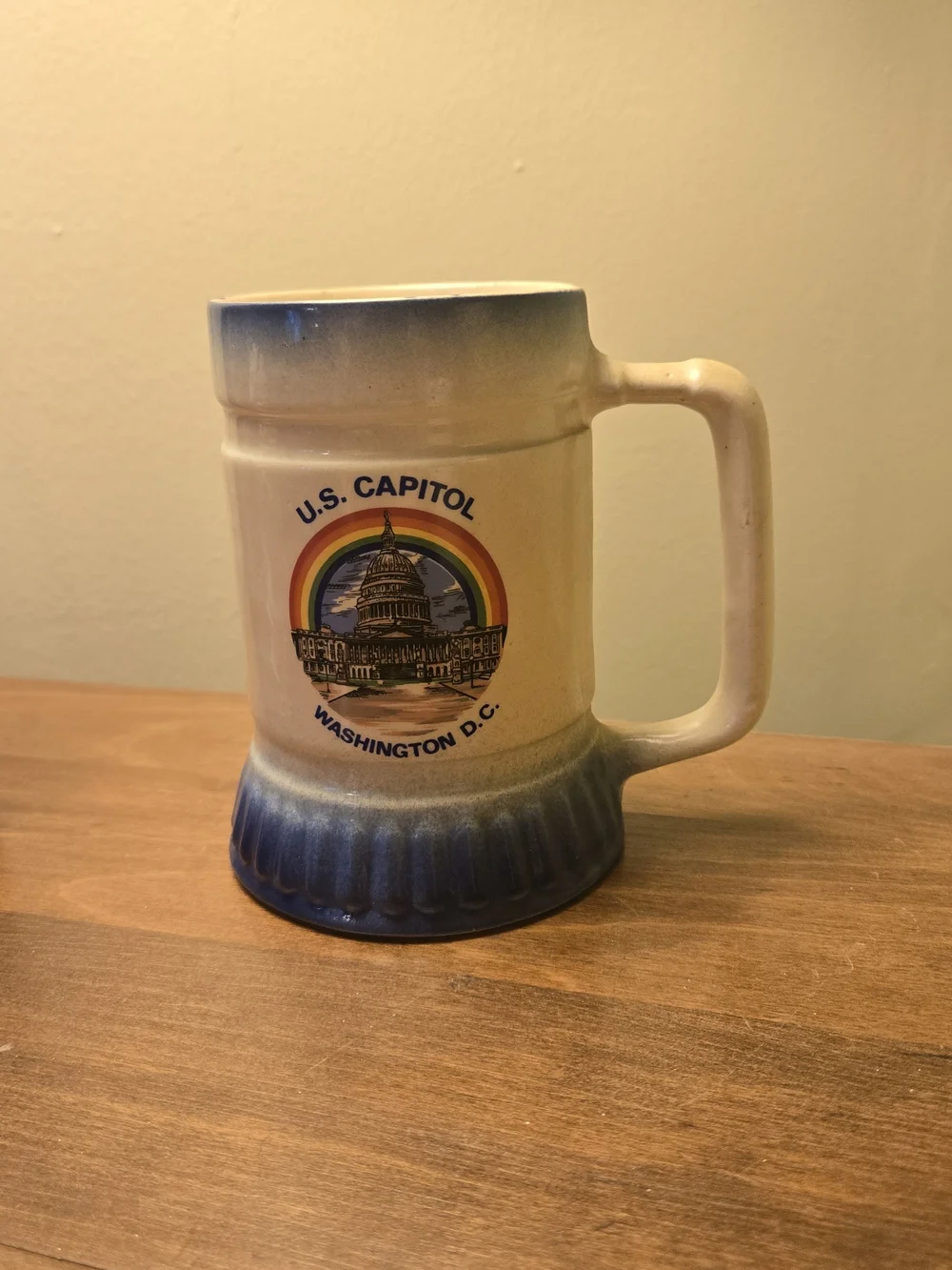 VINTAGE U.S. Capitol with RAINBO2 Beer Stein Mug - Mid Century